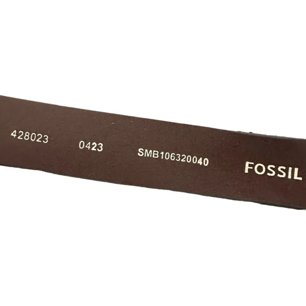 Fossil Mitchell Men's Brown Leather Belt - Size 40 - NWT 1-1/8” Width